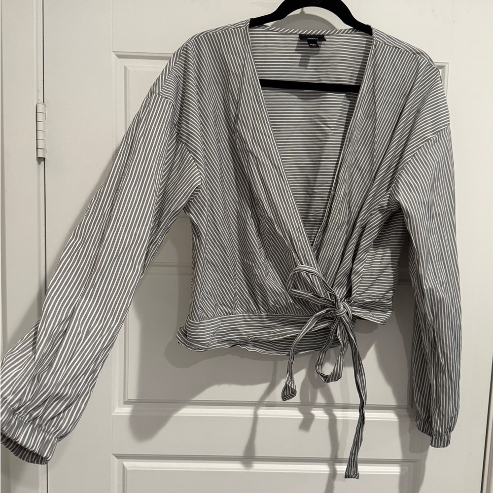 Mossimo Striped Wrap Blouse size XXL